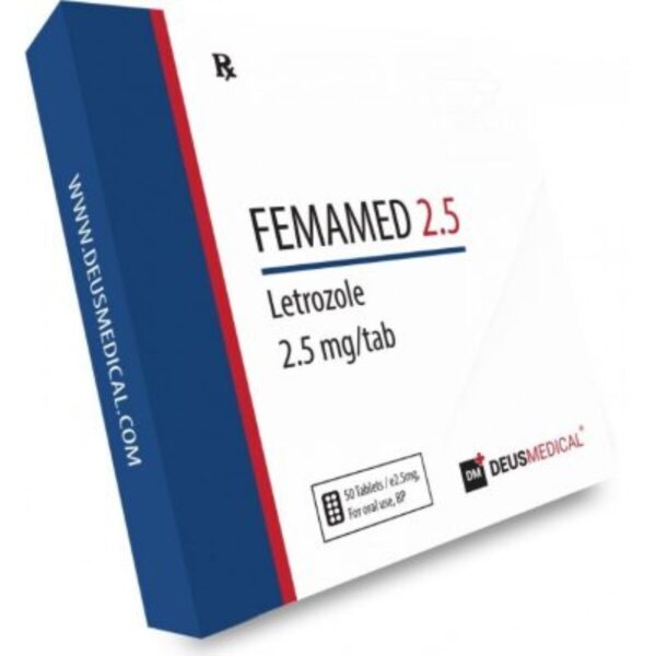 FEMAMED 2.5 (Letrozole) - 50tabs of 2.5mg - DEUS-MEDICAL FEMAMED 2.5 (Letrozole) – 50tabs of 2.5mg – DEUS-MEDICAL