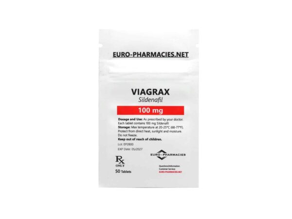 Viagrax (Sildenafil) - 100mg/tab -50 tab/bag - Euro Pharmacies