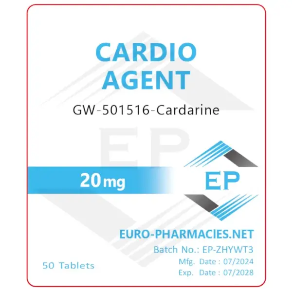 Cardio Agent (Cardarine-GW501516) – 20mg/tab 50tabs – Euro Pharmacies